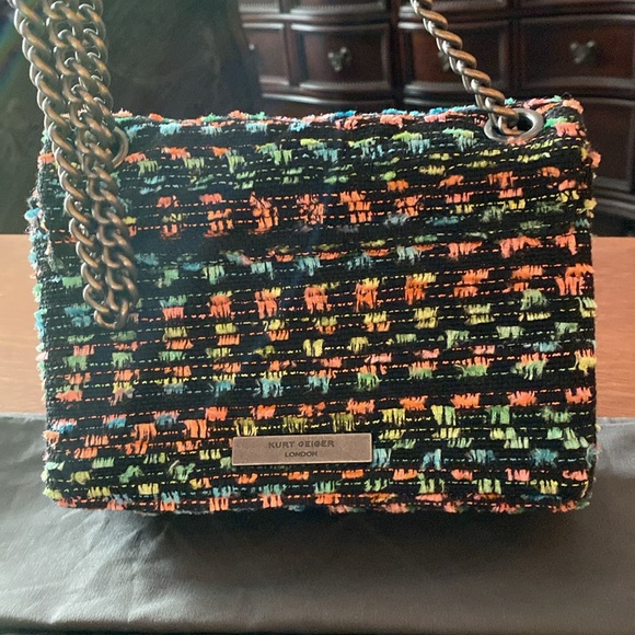 ๐ฏ Authentic KURT GEIGER TWEEDED Multicolor/ Neon Small Bag - Picture 15 of 15